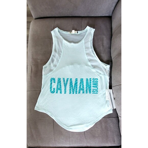 Lagaci Womens Cayman Islands Tank Top Aqua Size Medium New With Tags Racerback - Picture 1 of 6
